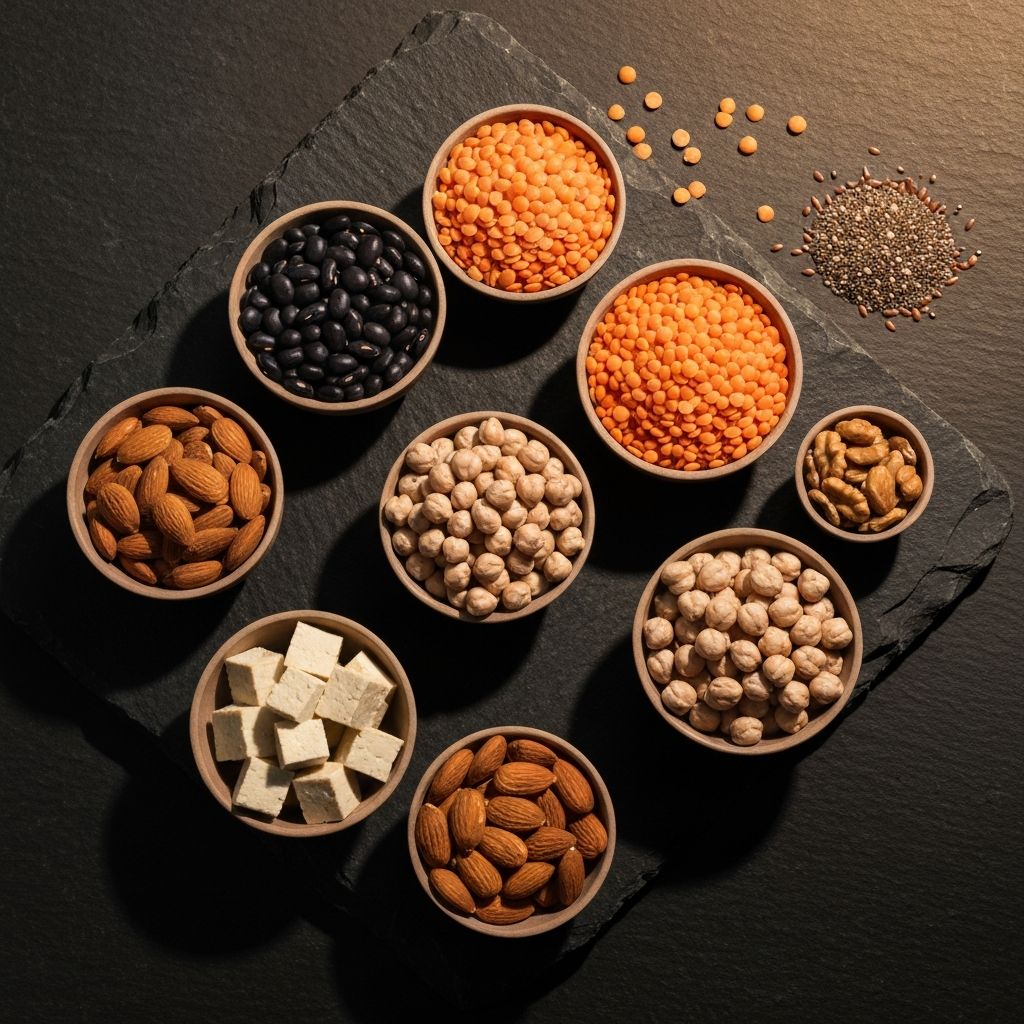 Plant-based protein sources in bowls